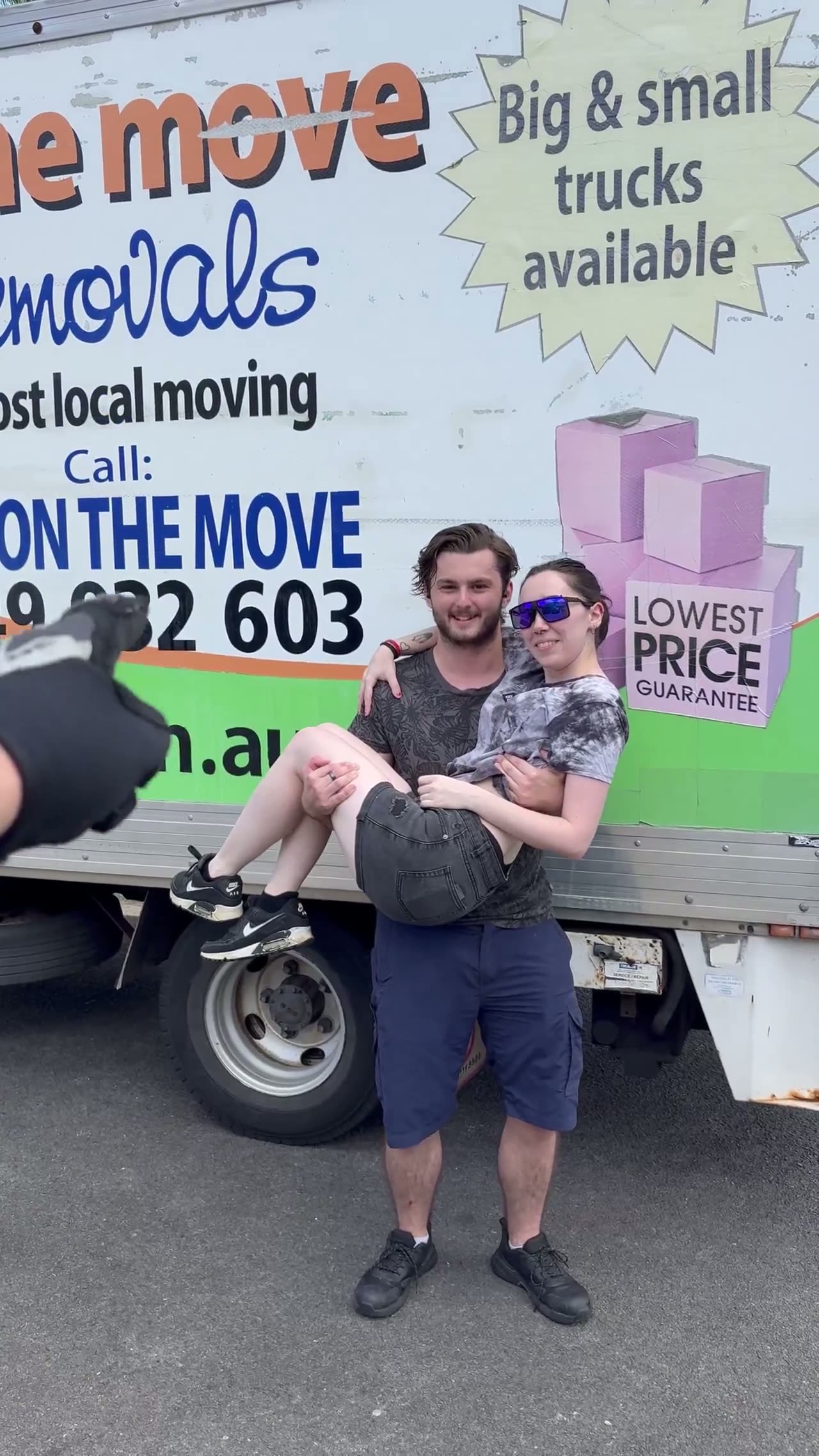 Still frame from 1300 On The Move customer video review 1